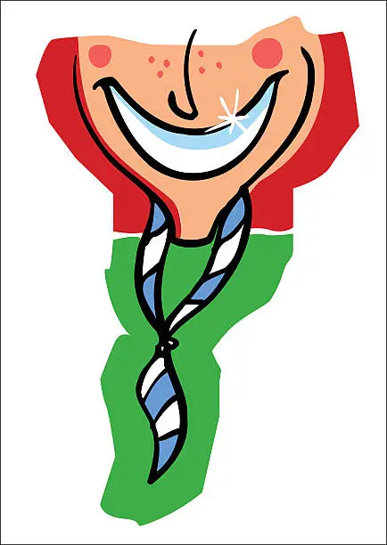 Vector illustration of Boy scout smiling