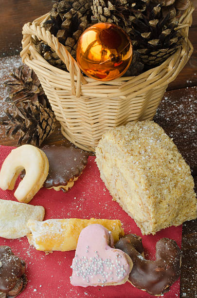 Christmas candy with pinecone in punnet
