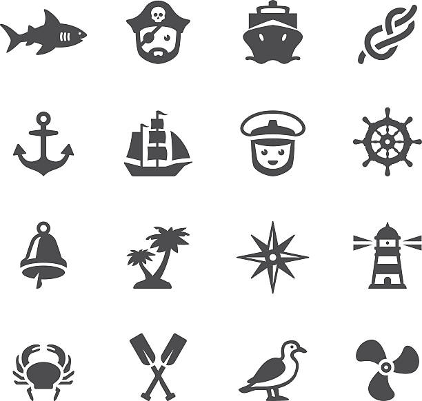 Soulico icons - Nautical Soulico collection - Nautical icons. bellcaptain stock illustrations