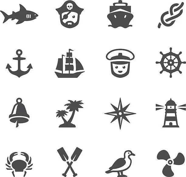 Vector illustration of Soulico icons - Nautical
