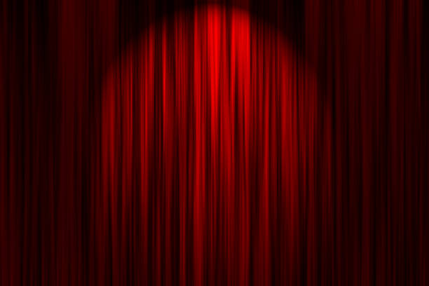 Red Stage Curtain stock photo