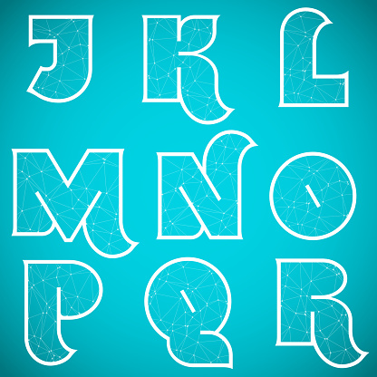 J R Linked Font Connections Alphabet Vector Font Set 2 J To R Stock Illustration ...
