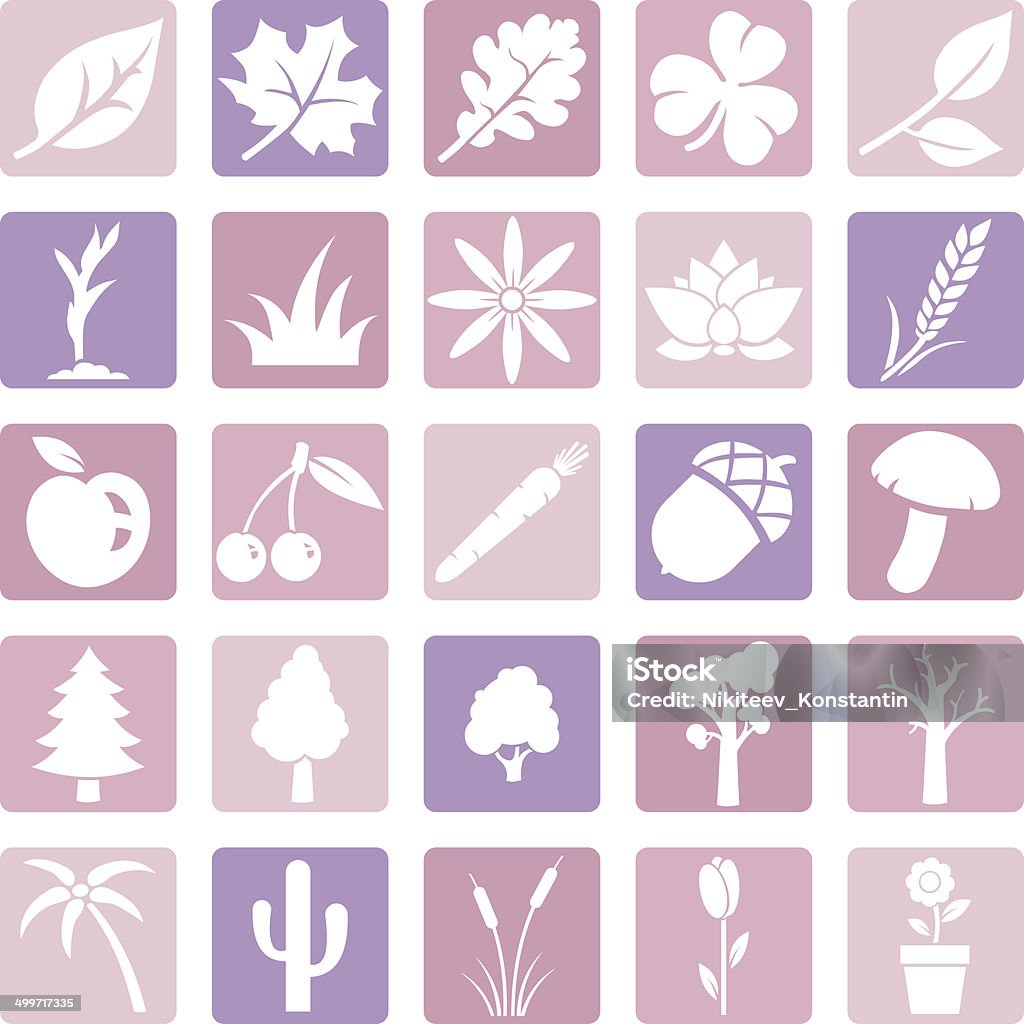 Vector Set of Plants Icons Acorn stock vector