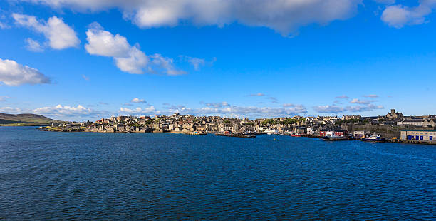 istock Lerwick town center under blue sky 499717577