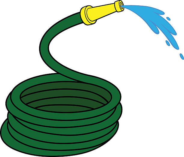 Garden Water Hose A vector illustration of a garden water hose. water hose stock illustrations