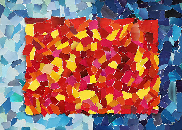 istock Red and yellow texture of torn paper 499718335