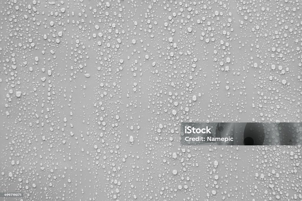 Close up water drop on grey background. Drop Stock Photo