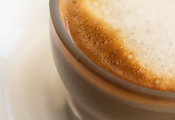 coffee milk closeup - copy space