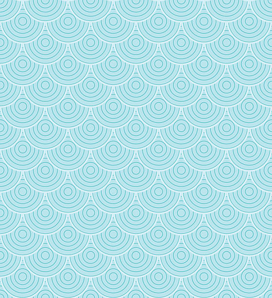 青い海の波のシームレスなパターンです。 - sea beach storm wave点のイラスト素材／クリップアート素材／マンガ素材／アイコン素材
