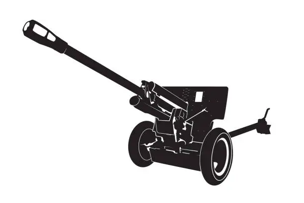 Vector illustration of cannon vector silhouette