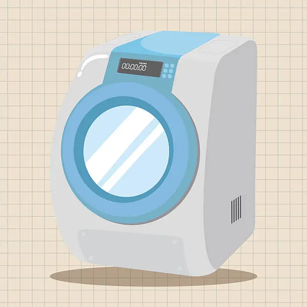 Vector illustration of Washing machine theme elements