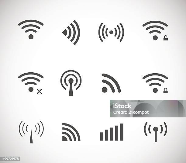 Set Of Different Black Vector Wireless And Wifi Icons Stock Illustration - Download Image Now