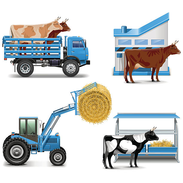 wektorowe ikony zestaw 3 rolnych - rick stock illustrations