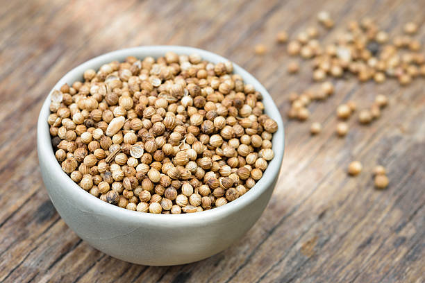 istock Close up of dried coriander seeds 499724854