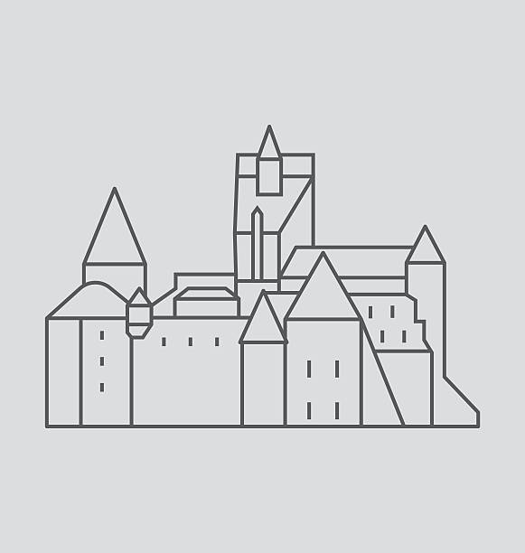 ilustrações de stock, clip art, desenhos animados e ícones de castelo de bran ilustração de linha - transsylvania