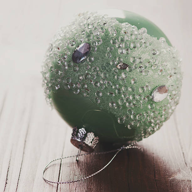 istock Christmas ornament on the wooden table 499728948
