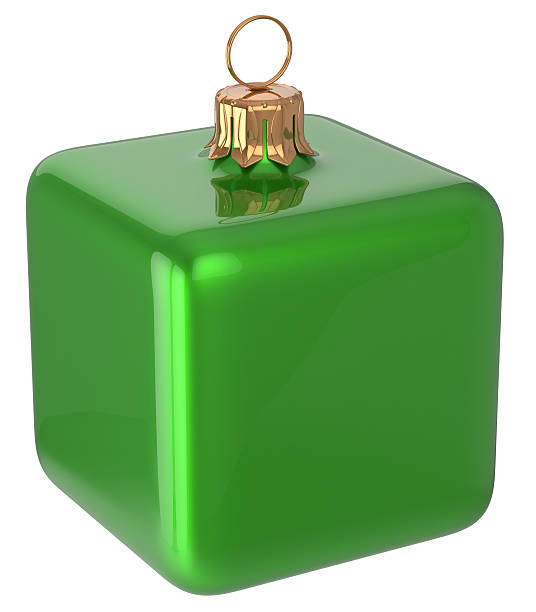 istock Christmas ball cube geometric New Year's Eve bauble green 499729886