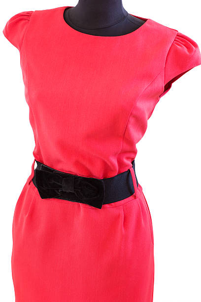 istock classic red dress with black belt on a mannequin 499732334