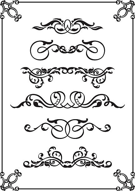 クラシック分割セット - swirl squiggle scroll shape decoration点のイラスト素材／クリップアート素材／マンガ素材／アイコン素材