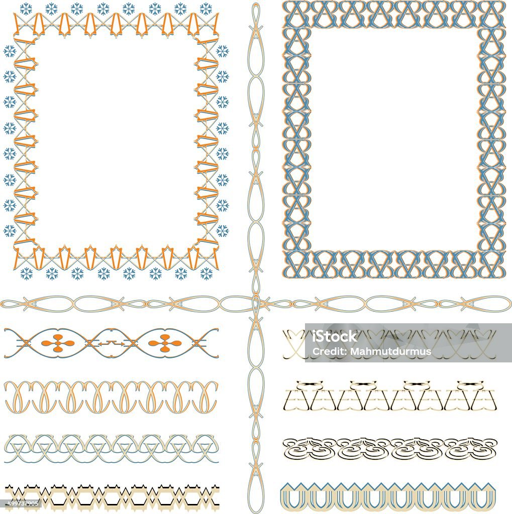 Frame Bordes One Line Line Border Set And Frame Stock Illustration - Download Image Now ...