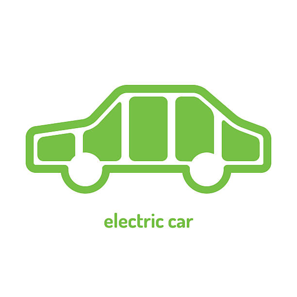 Vector electric car sign vector art illustration