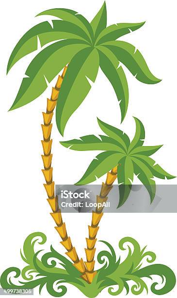 Tropikalnych Palms - Stockowe grafiki wektorowe i więcej obrazów Białe tło - Białe tło, Biały, Clip Art