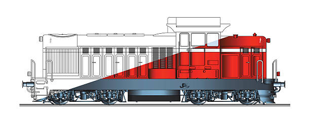 illustrazioni stock, clip art, cartoni animati e icone di tendenza di locomotiva disegno astratto di colore - diesel locomotive