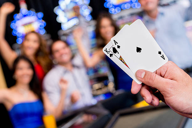 Playing poker at the casino