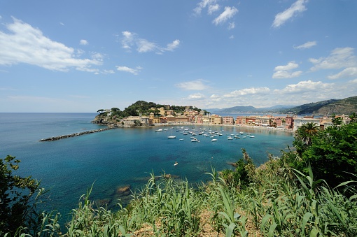 View of the Bay of Silence at Sestri Levanti in Liguria on the Italian Riviera