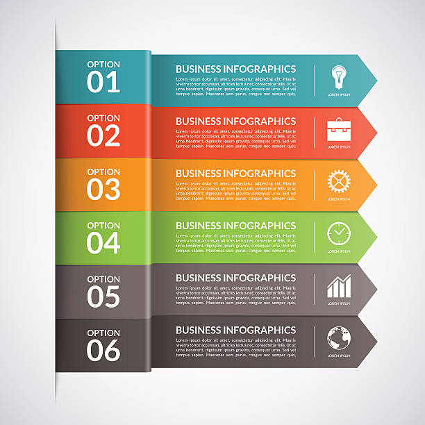 pfeil business infografiken template. tm - bühne grafiken stock-grafiken, -clipart, -cartoons und -symbole