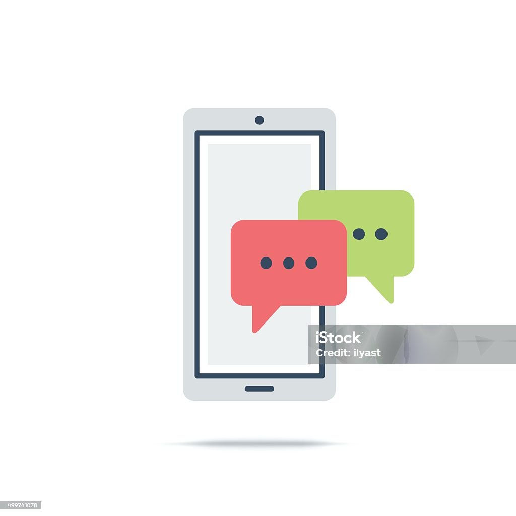 Vector Icon of Social Media Vector illustration of web chatting and dialog. Flat style icon isolated on white background. Online Messaging stock vector