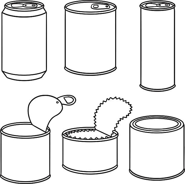 vector set of can - konserve kutusu stock illustrations