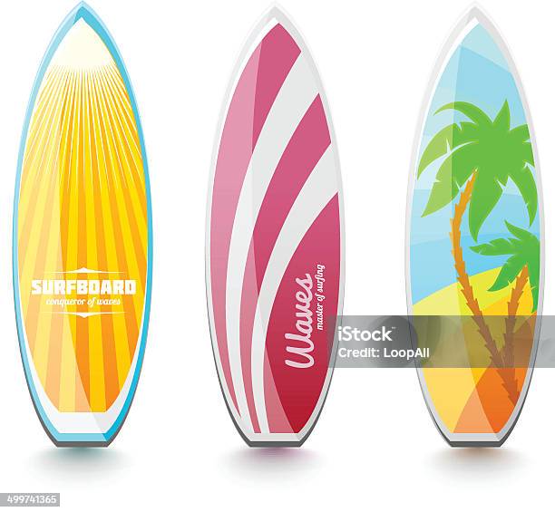 Surfboards Для Серфинга — стоковая векторная графика и другие изображения на тему Доска для сёрфинга - Доска для сёрфинга, Разбивать, Абстрактный