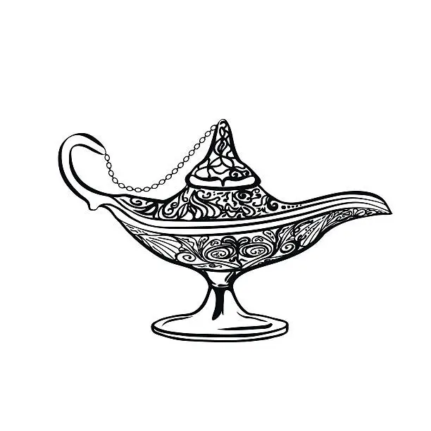 Vector illustration of oil lamp icon