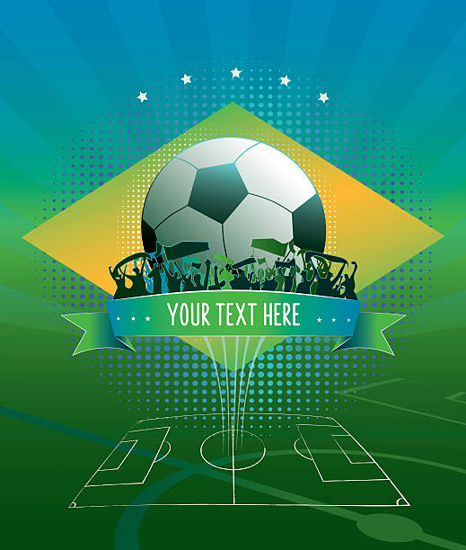 サッカーの試合の背景 - ワールドカップ点のイラスト素材／クリップアート素材／マンガ素材／アイコン素材