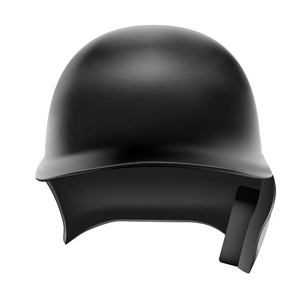 Baseball helmet front view. Isolated on white background. Bitmap copy. Classic Baseball black helmet. Front view. Isolated on white background. Bitmap copy. baseball helmet stock illustrations