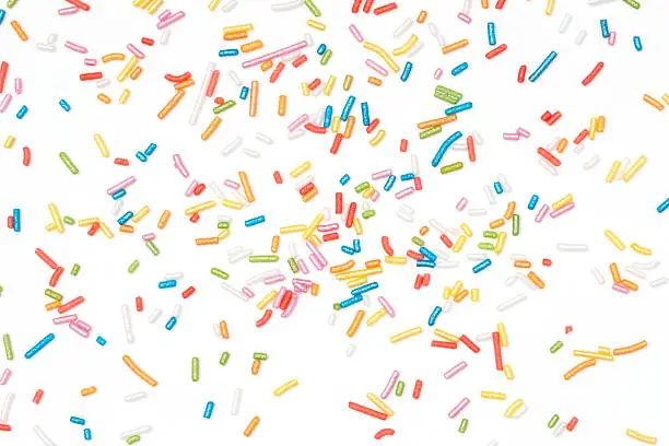 Colorful Sprinkles isolated on white background.