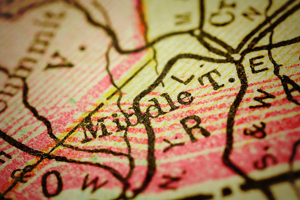 istock Middletown, New York on an Antique map 499746920