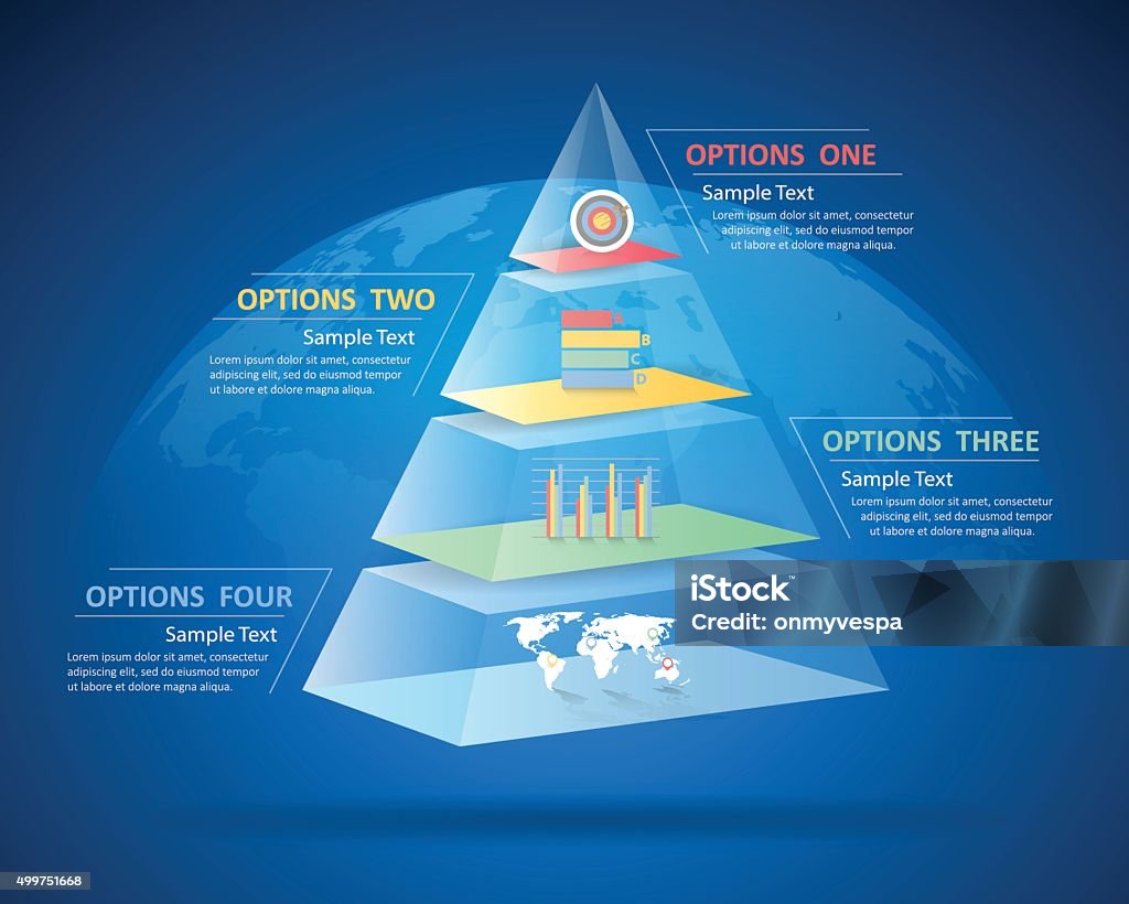 Design Pyramid Infographic 4 Steps Stock Illustration - Download Image ...