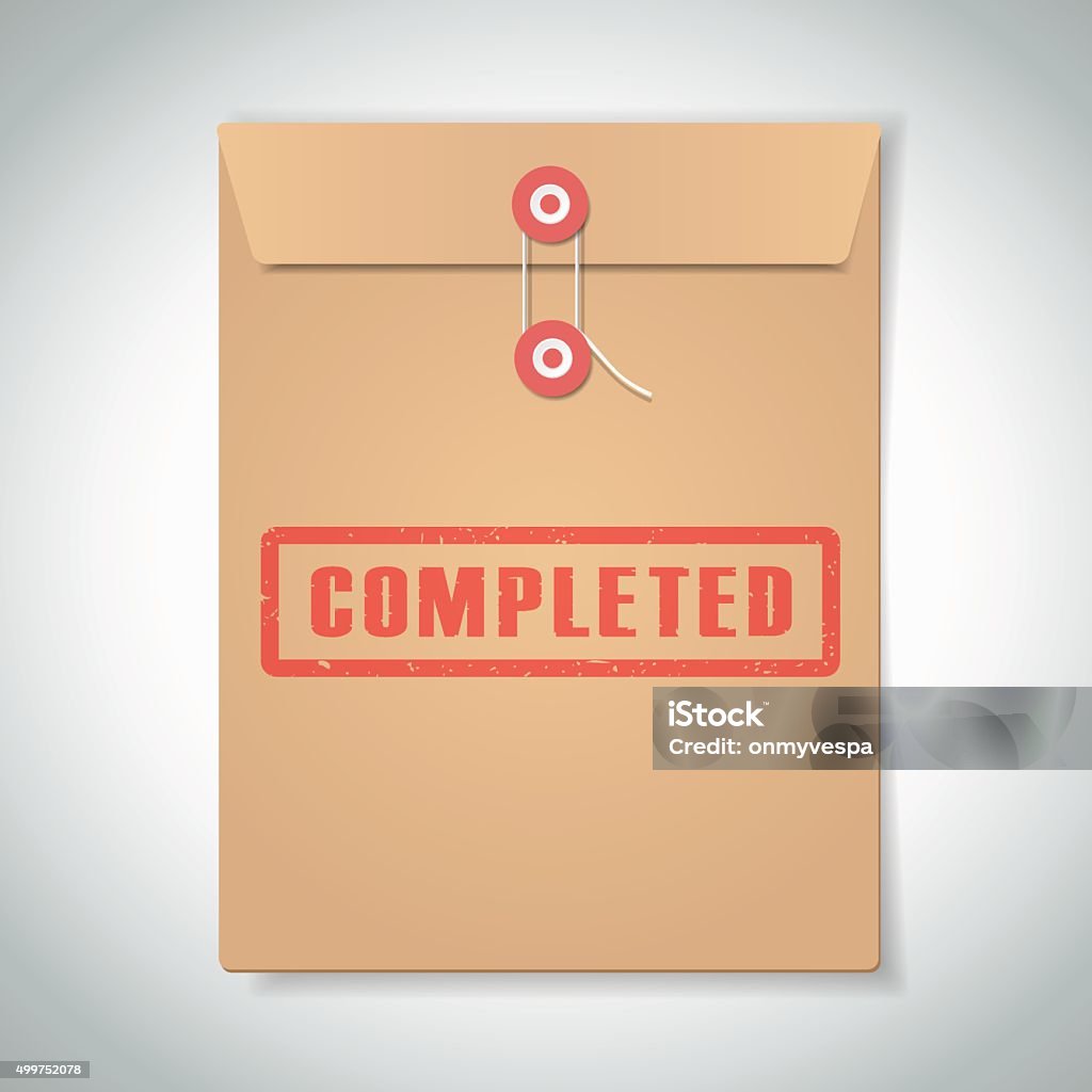To Complete Your File Stamp Completed With Red Text Over Brown Document File Stock ...