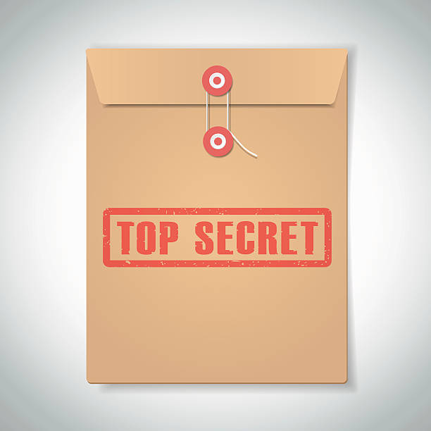 top secret штамп с красный текст на коричневый файла - top secret secrecy mystery data stock illustrations