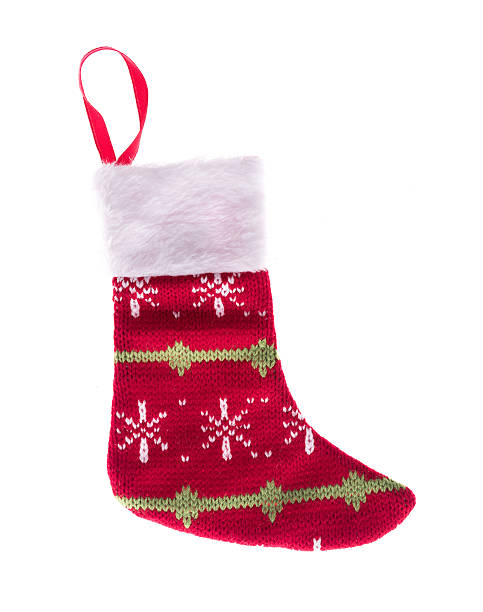 istock Christmas stocking isolated on white background 499752594
