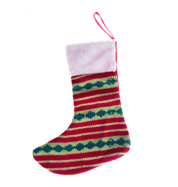 istock Christmas stocking isolated on white background 499753024