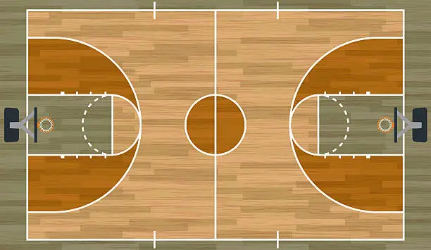 Vector illustration of Realistic Basketball Court Illustration