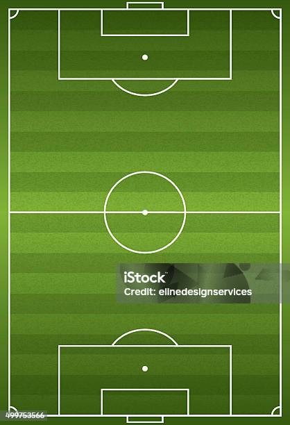 Realistic Vertical Football Soccer Field Illustration Stock Illustration - Download Image Now