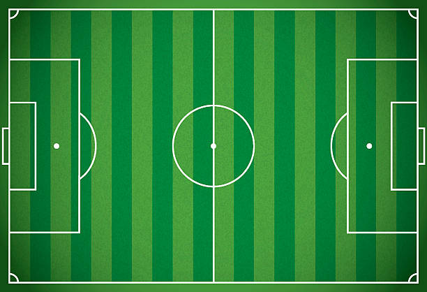 ilustrações de stock, clip art, desenhos animados e ícones de realista-ilustração de futebol futebol campo - football field backgrounds aerial view sport