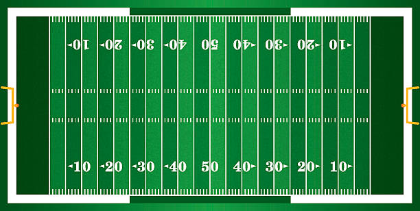 Textured Grass American Football Field A grass textured American football field. EPS 10. File contains transparencies. pigskin stock illustrations
