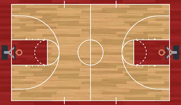 Vector illustration of Realistic Basketball Court Illustration