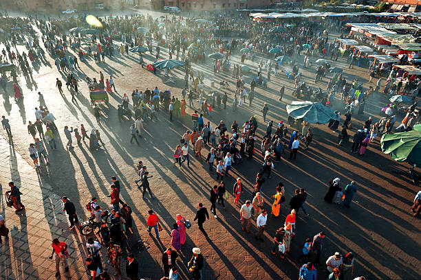 istock Evening Djemaa El Fna Square with Koutoubia Mosque, Marrakech, Morocco 499754279
