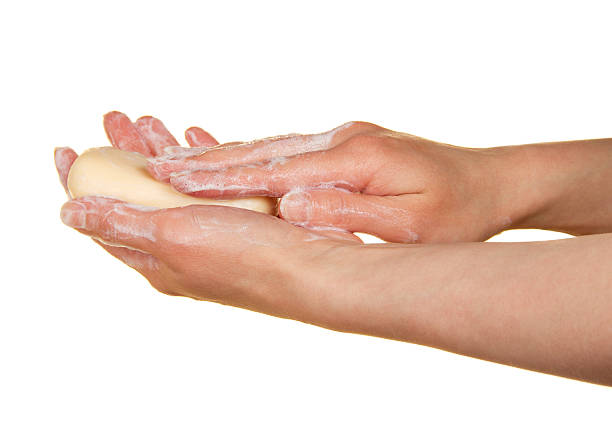 istock Female hands with the soap 499755847